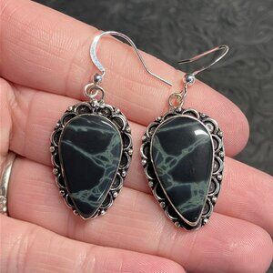 Spiderweb Obsidian Earrings Stone Crystal Jewelry